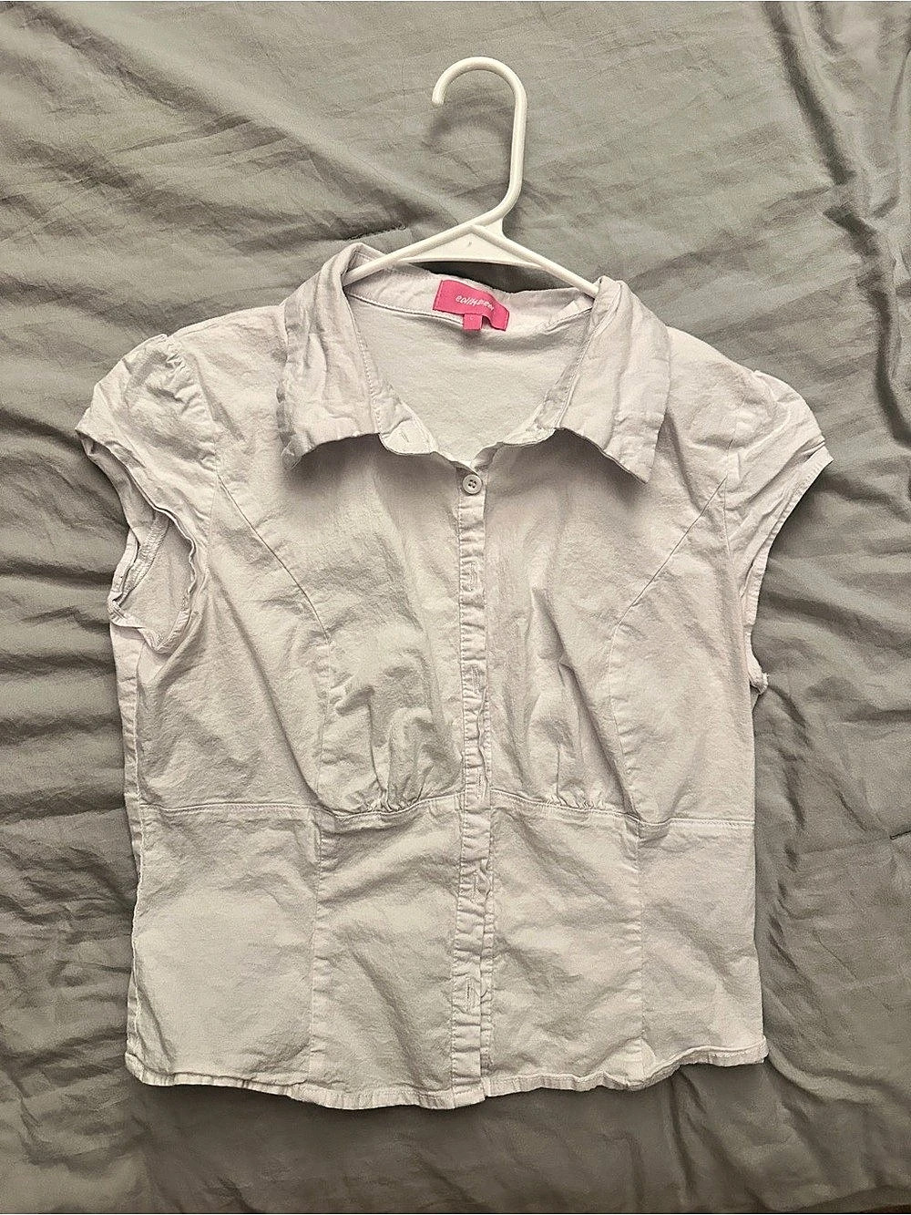 Edikted Antonella Cotton Button Up Top White